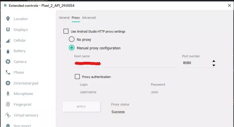 success connect to proxy server